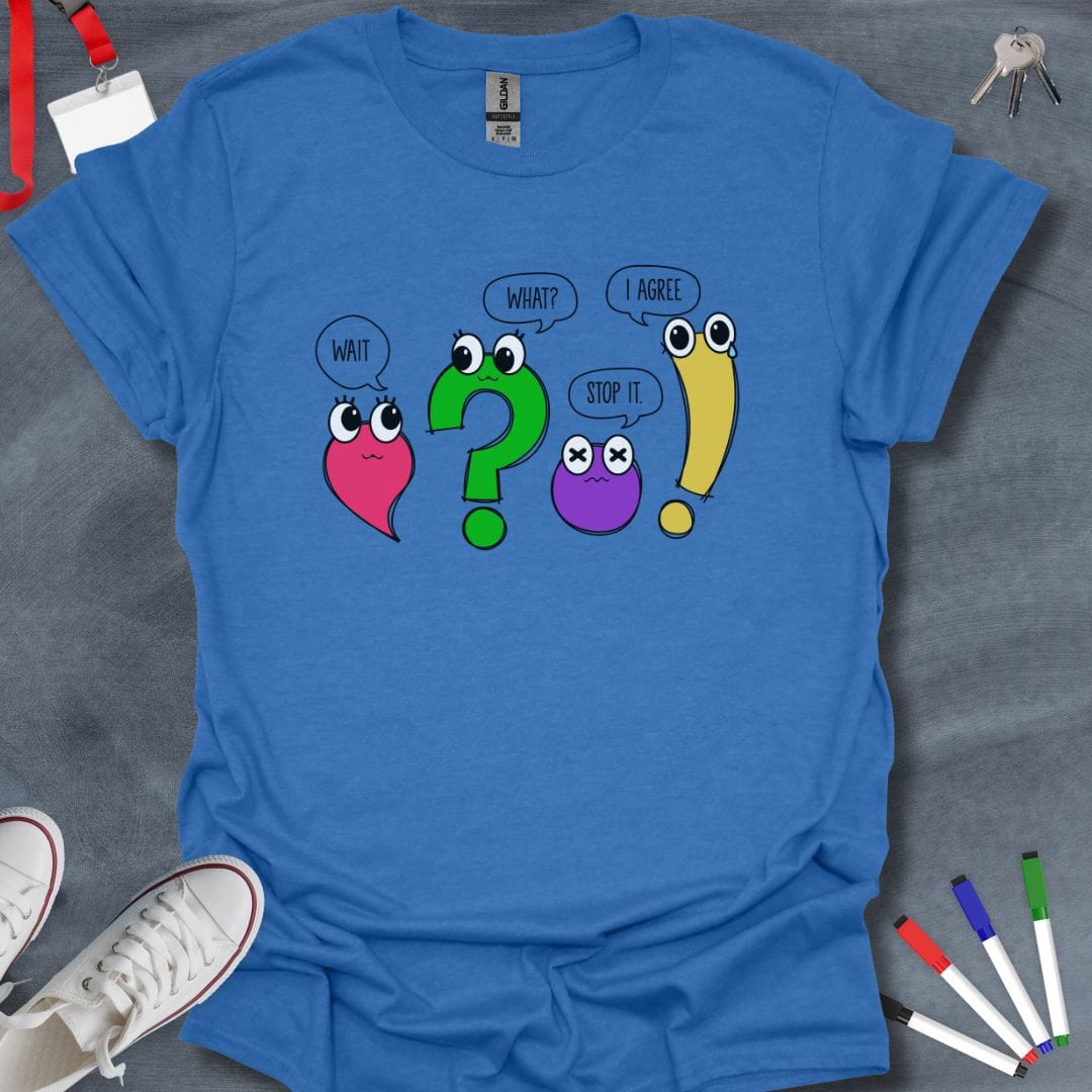 Teacher T-Shirt Heather Royal / S Punctuation Pals T-Shirt