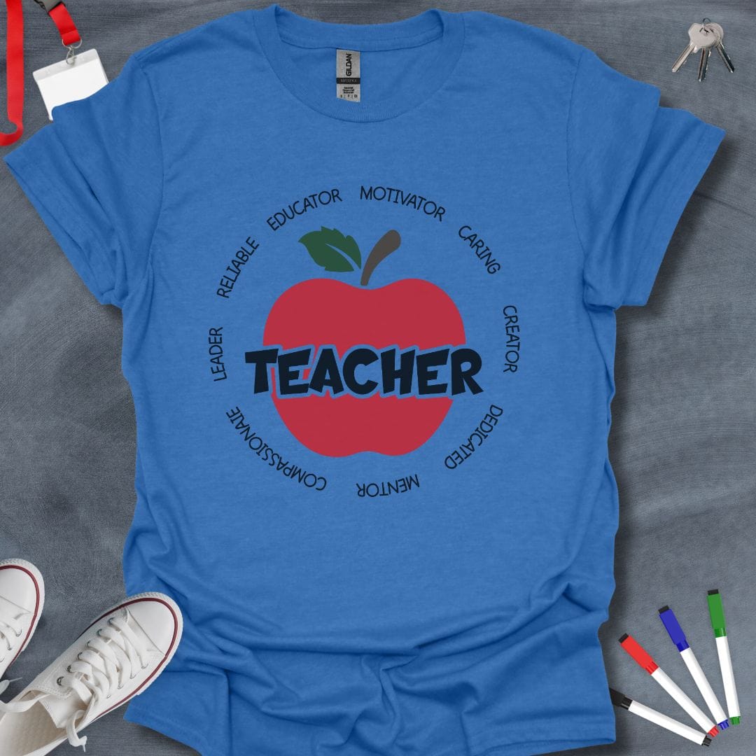 Teacher T-Shirt Heather Royal / S Teacher Appreciation Apple T-Shirt