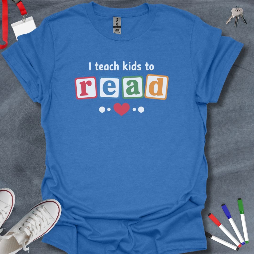 Teacher T-Shirt Heather Royal / S Reading Heart Educator T-Shirt