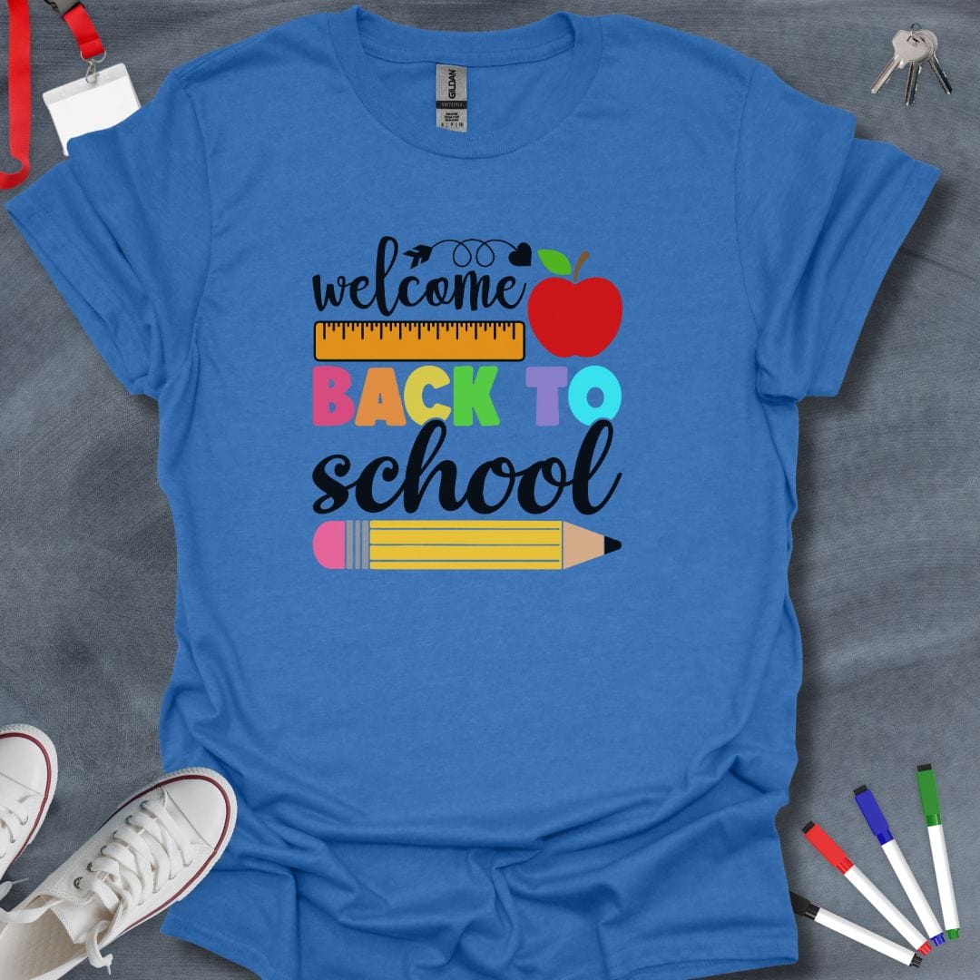 Teacher T-Shirt Heather Royal / S Colorful Back to School T-Shirt