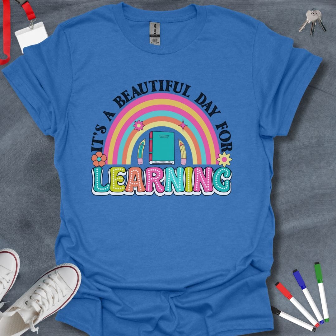 Teacher T-Shirt Heather Royal / S Learning Rainbow T-Shirt