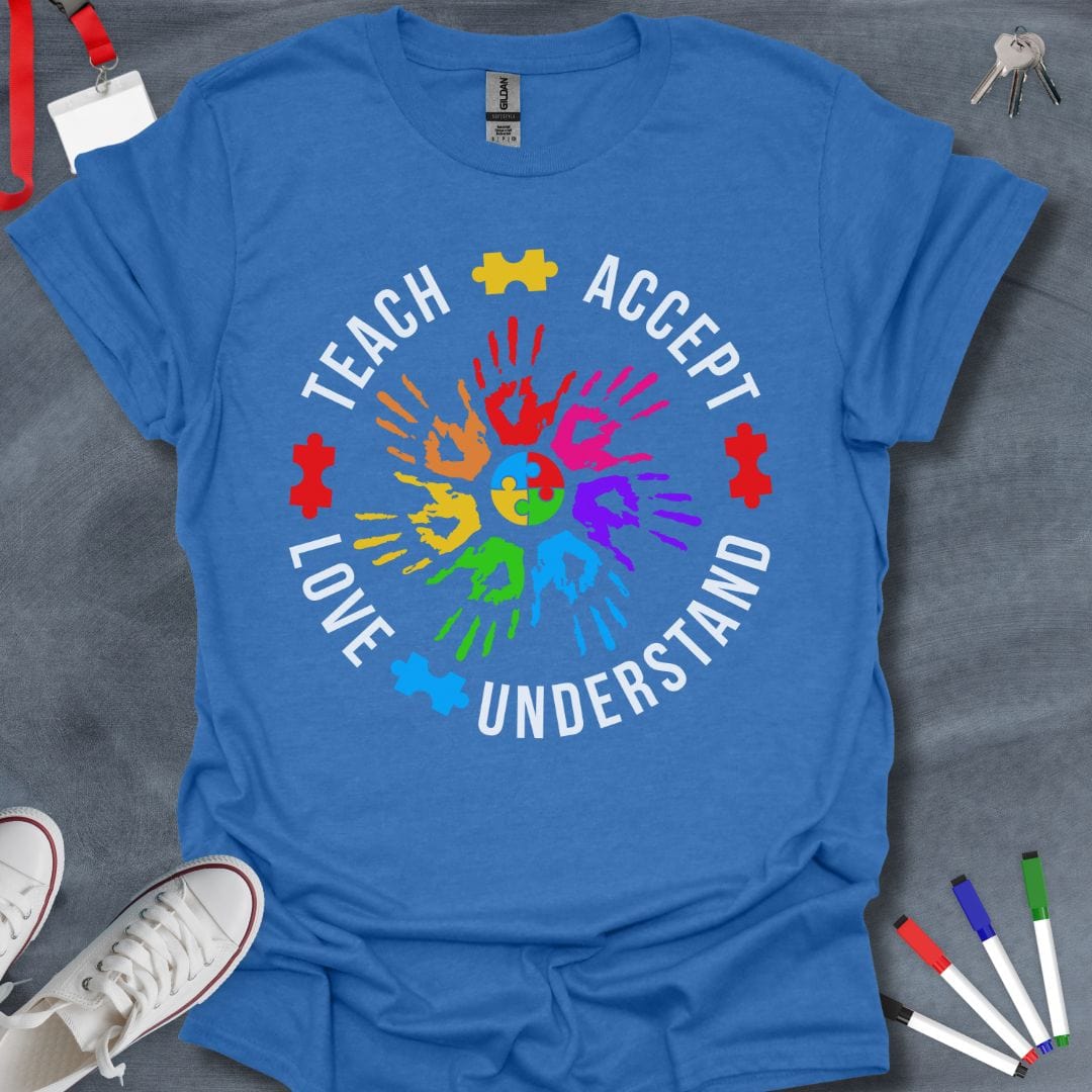 Teacher T-Shirt Heather Royal / S Teach Accept Love Understand T-Shirt