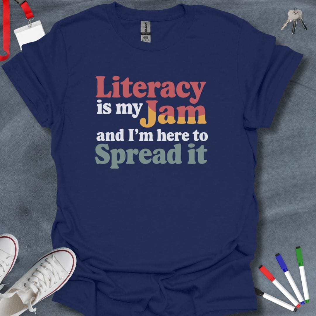 Teacher T-Shirt Navy / S Spread the Literacy Love T-Shirt