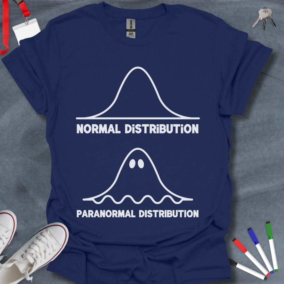 Teacher T-Shirt Navy / S Normal vs. Paranormal Distribution T-Shirt