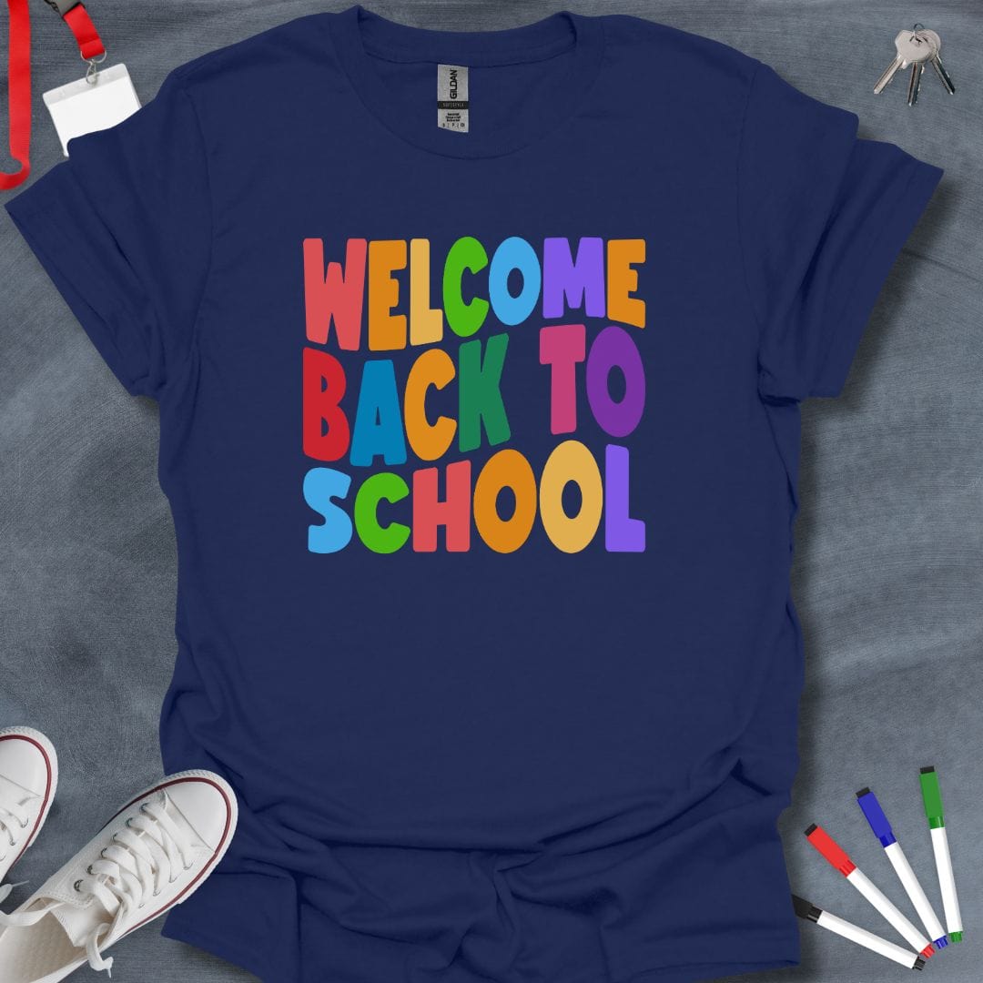 Teacher T-Shirt Navy / S Colorful Welcome Back to School T-Shirt