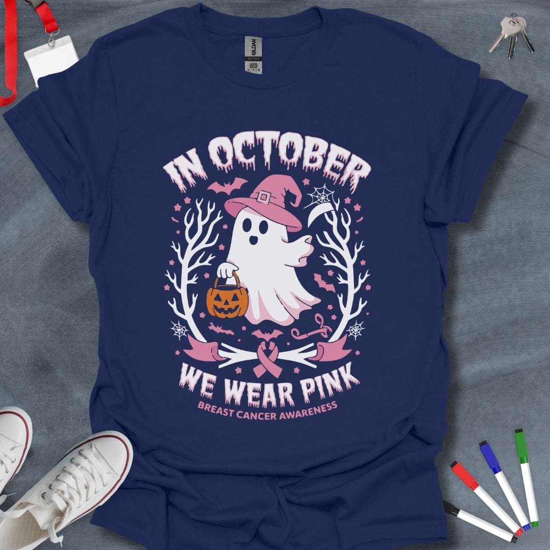 Teacher T-Shirt Navy / S October Pink Spirit T-Shirt