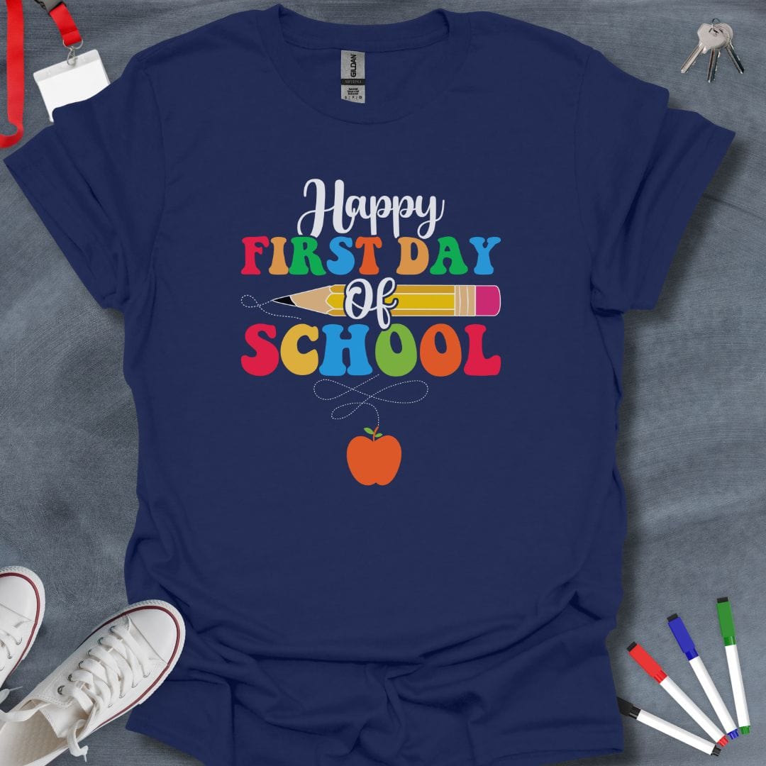 Teacher T-Shirt Navy / S Happy First Day of School T-Shirt