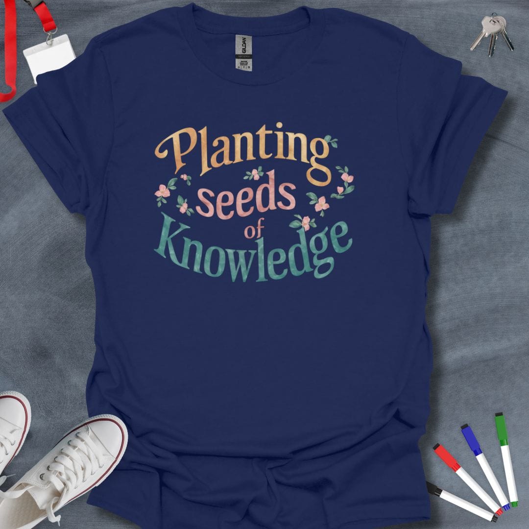 Teacher T-Shirt Navy / S Knowledge Blooming T-Shirt