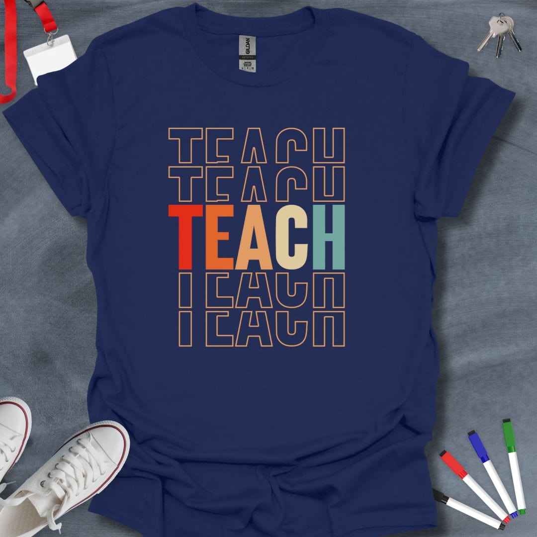 Teacher T-Shirt Navy / S Teach Repeat T-Shirt