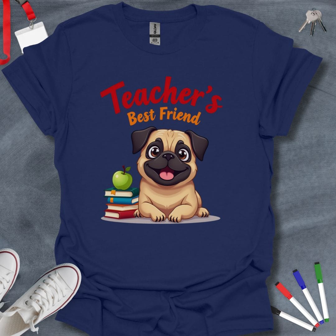 Teacher T-Shirt Navy / S Pug Pals Educator T-Shirt