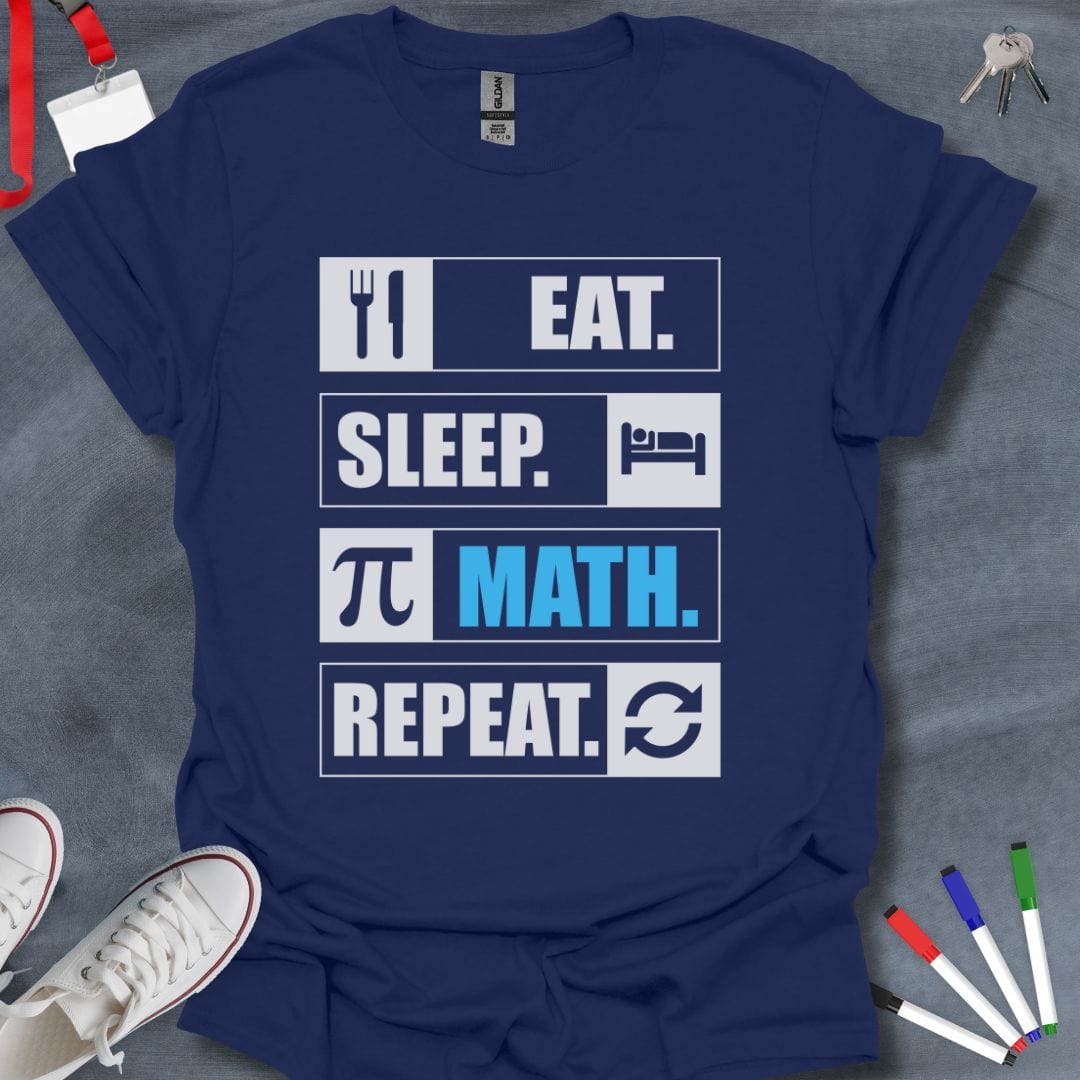 Teacher T-Shirt Navy / S Math Routine T-Shirt