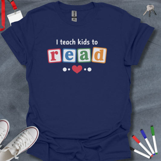 Teacher T-Shirt Navy / S Reading Heart Educator T-Shirt