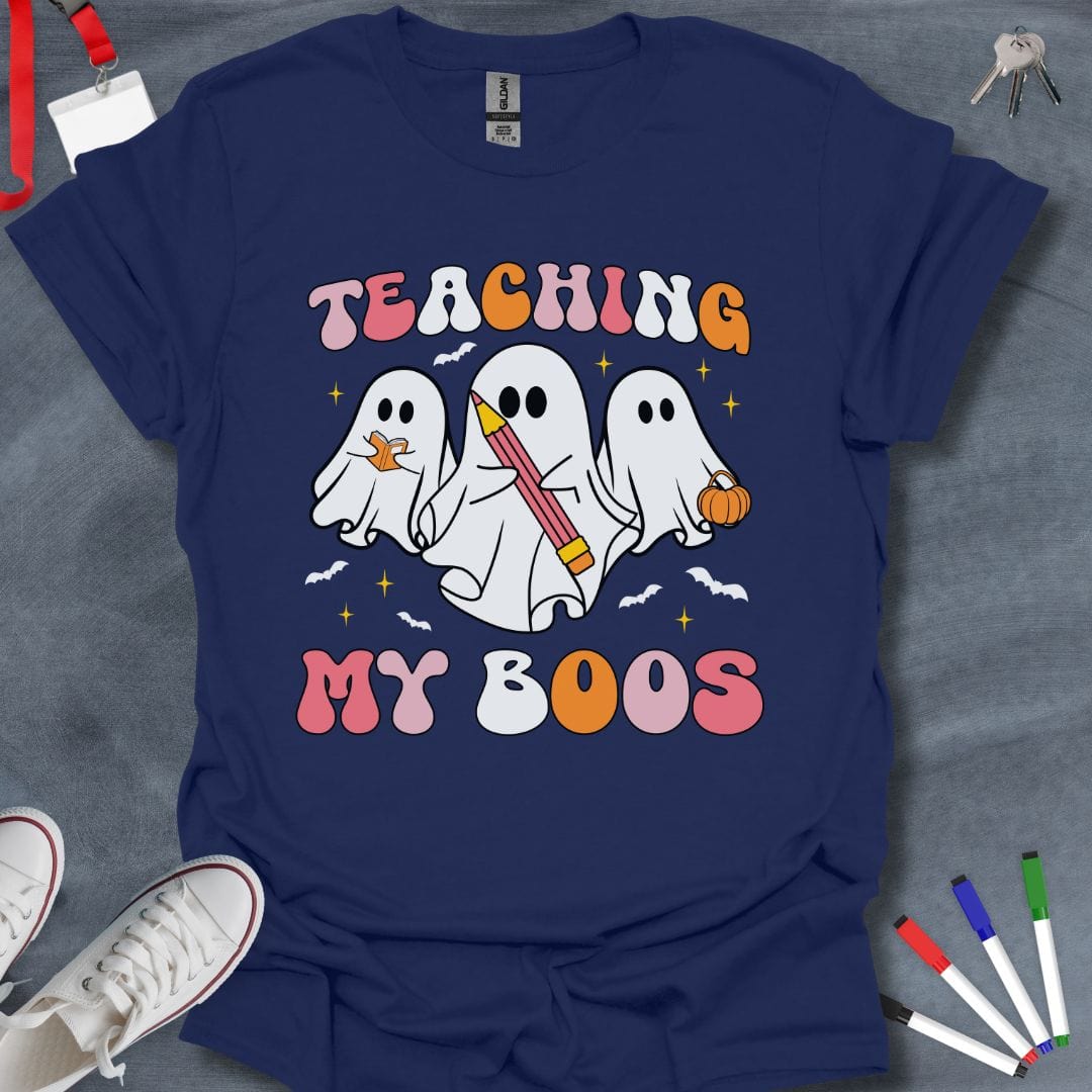 Teacher T-Shirt Navy / S Teaching My Boos Halloween T-Shirt