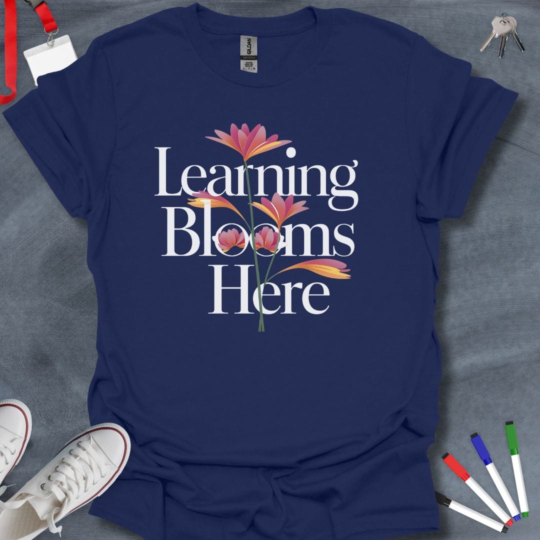 Teacher T-Shirt Navy / S Blossom of Learning T-Shirt