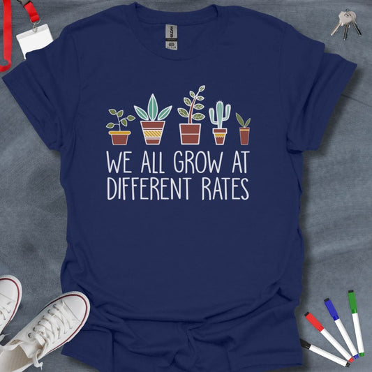 Teacher T-Shirt Navy / S Diverse Growth Rates Educator T-Shirt