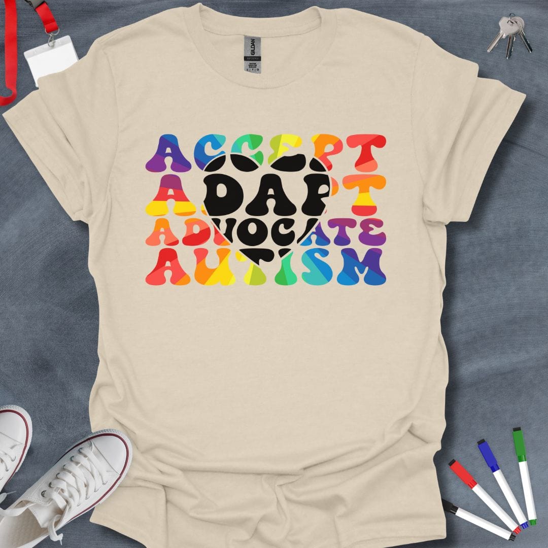 Teacher T-Shirt Natural / S Accept Advocate Autism T-Shirt