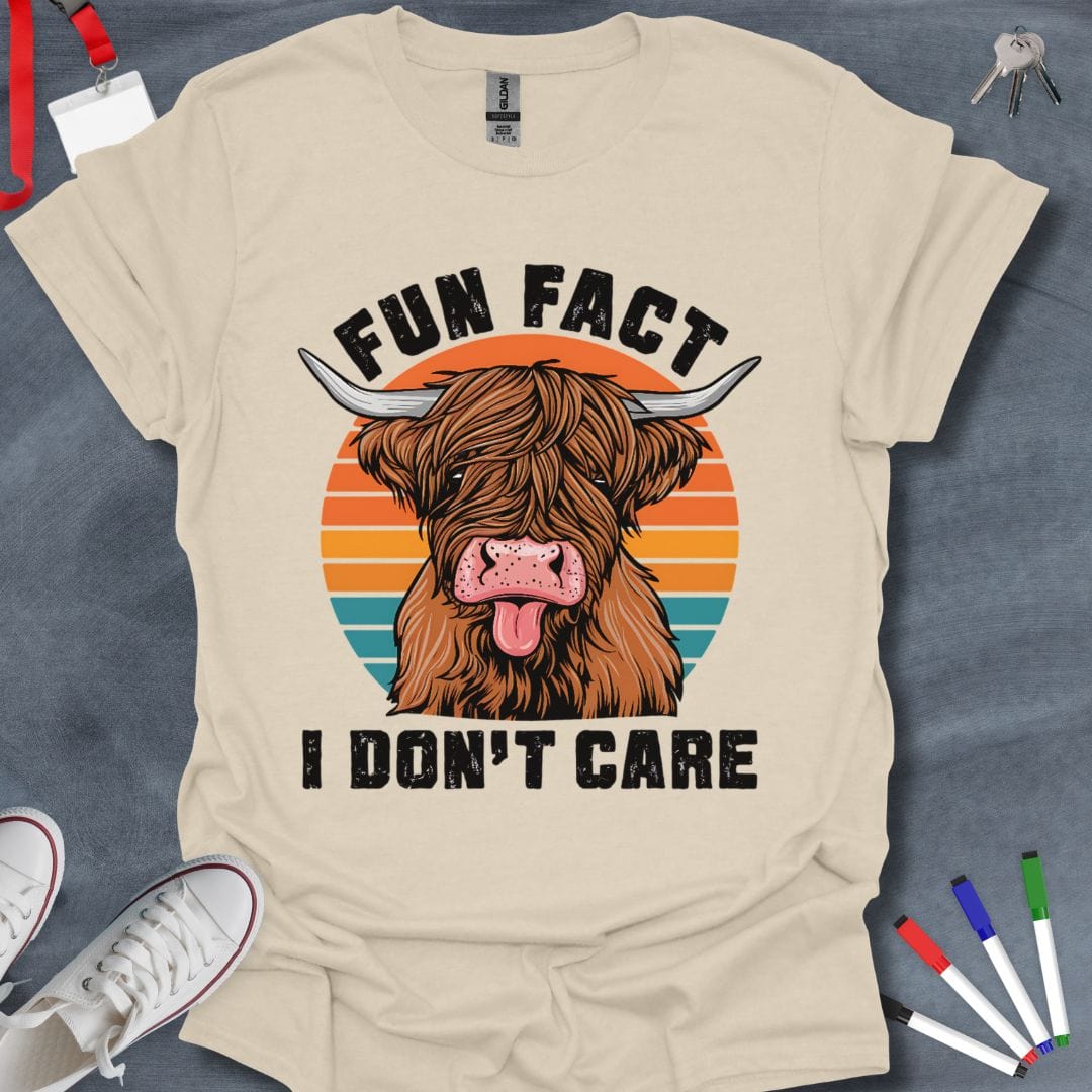 Teacher T-Shirt Natural / S Fun Fact I Don't Care T-Shirt