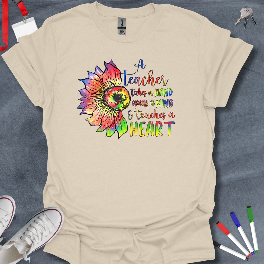 Teacher T-Shirt Natural / S Inspiring Teacher Sunflower T-Shirt