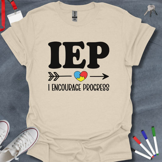 Teacher T-Shirt Natural / S IEP I Encourage Progress T-Shirt