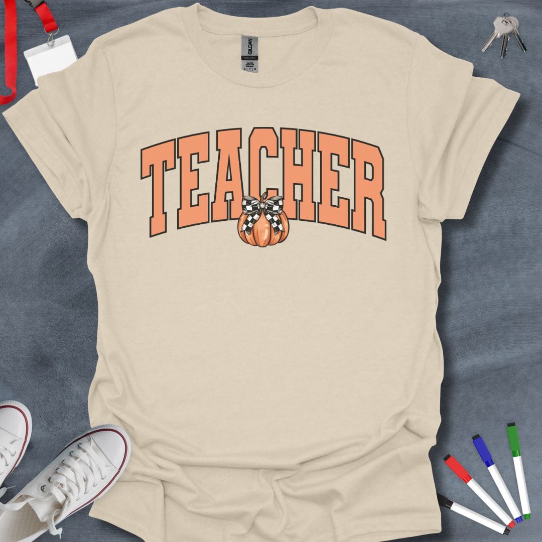 Teacher T-Shirt Natural / S Pumpkin Teacher T-Shirt