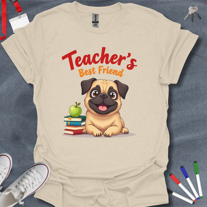 Teacher T-Shirt Natural / S Pug Pals Educator T-Shirt