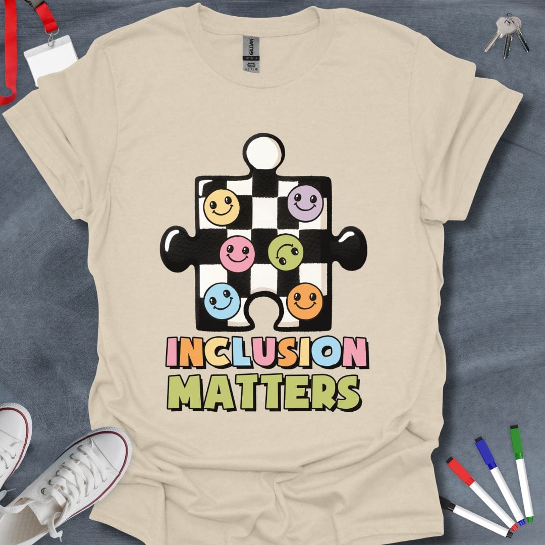 Teacher T-Shirt Natural / S Inclusion Matters Puzzle T-Shirt