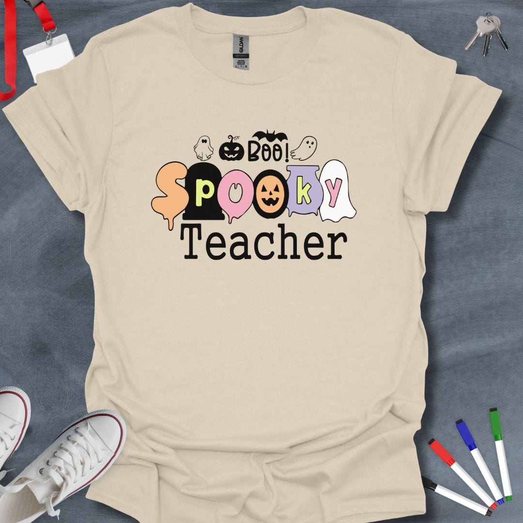 Teacher T-Shirt Natural / S Spooky Teacher T-Shirt